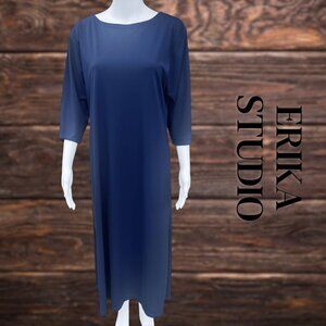 Erika Studio | Vintage Maxi Shift Dress | Blue | L | EUC
